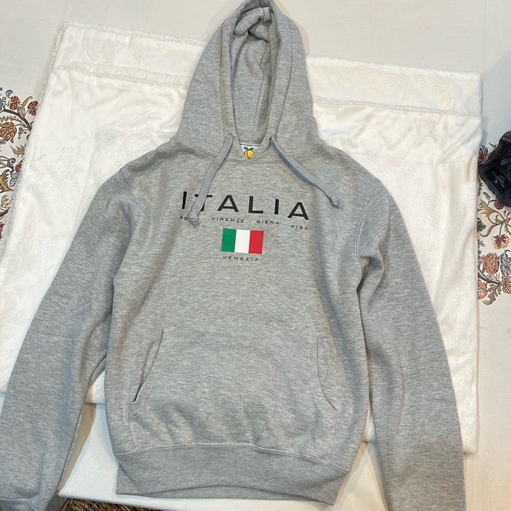 Italia Gray Sweatshirt Hoodie - Size XS